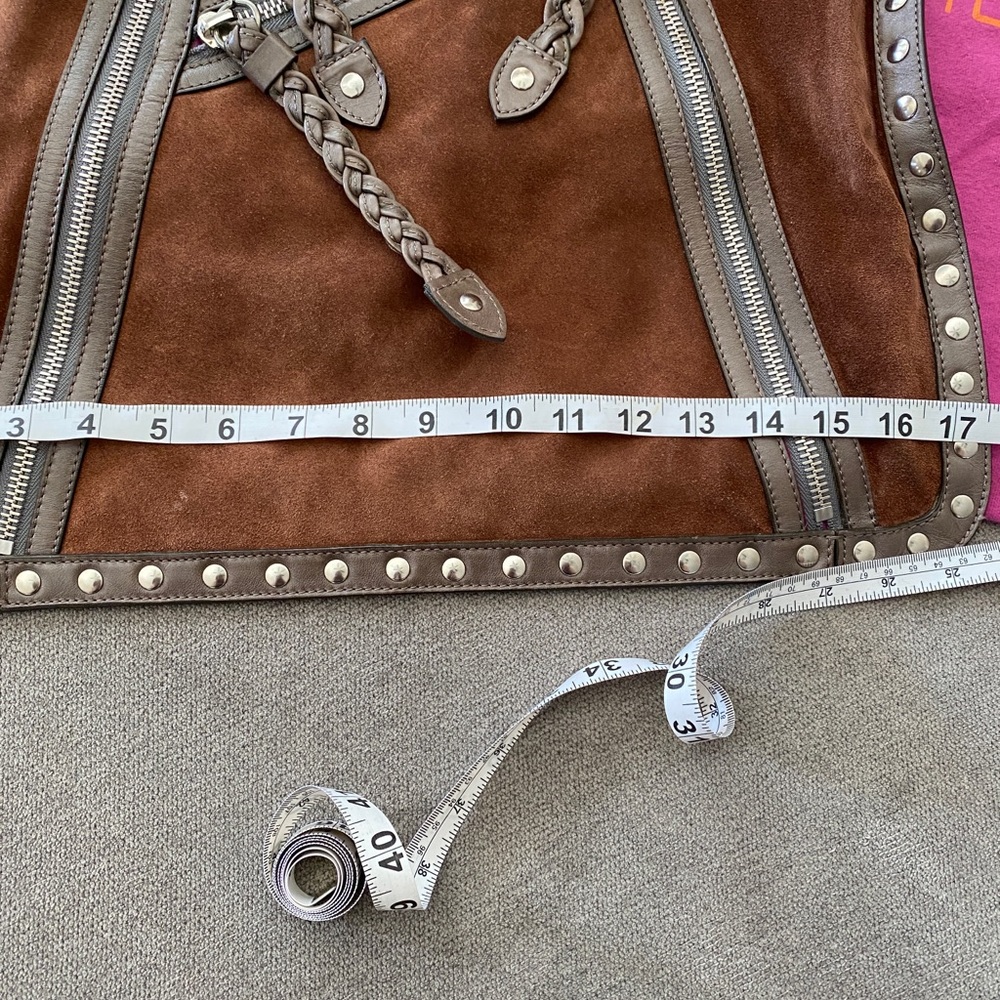 Etro Brown Suede Studded Tote Bag - Picture 4 of 7